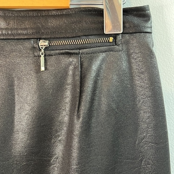 𝅺lana Lee Maxi Skirt Sz 10 Satin Glossy Blk Lined - Picture 2 of 10